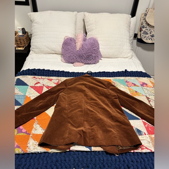 brown corduroy blazer / jacket / large fit - Picture 3 of 4